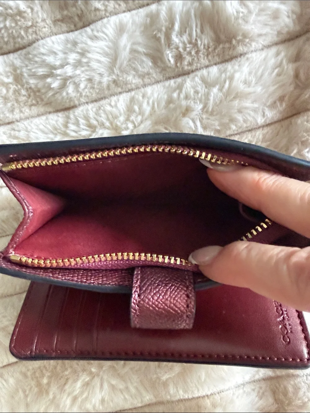 Coach Brown Signature Canvas Wallet with Gold Logo
